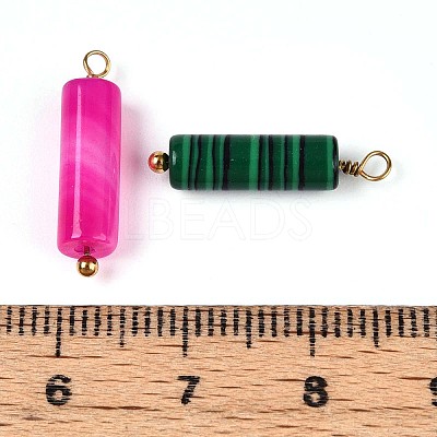 Synthetic Malachite & Goldstone & Turquoise & Agate Column Pendants STAS-N110-17G-1