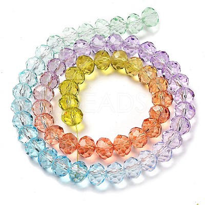 Transparent Painted Glass Beads Strands X1-DGLA-A034-T8mm-A12-1