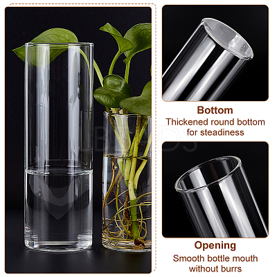 6Pcs 3 Style Column Glass Vase Ornaments AJEW-BC0002-25-1
