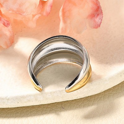 304 Stainless Steel Open Cuff Rings for Unisex RJEW-R010-06G&S-1