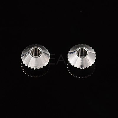 Silver Color Plated Brass Bicone Spacer Beads X-KK-EC008-S-NF-1