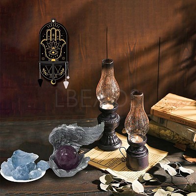 DIY Oval Poplar Wood Wall Display Stand Decorations DJEW-CN0001-19B-1
