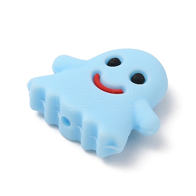 Ghost Food Grade Silicone Beads SIL-WH0002-77C-1
