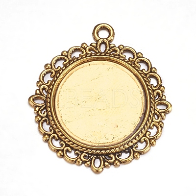 Zinc Alloy Pendant Settings for Cabochon & Rhinestone X-PALLOY-A15290-AG-FF-1