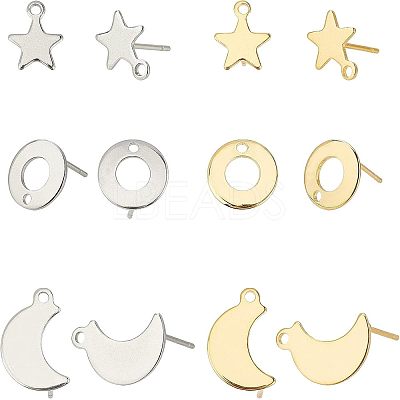 304 Stainless Steel Stud Earring Findings STAS-UN0020-27-1