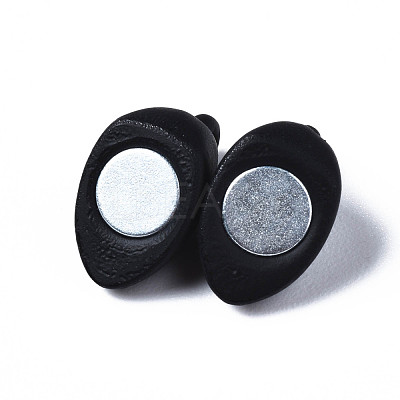 Spray Painted Alloy Magnetic Clasps with Loops PALLOY-T080-19A-01-NR-1