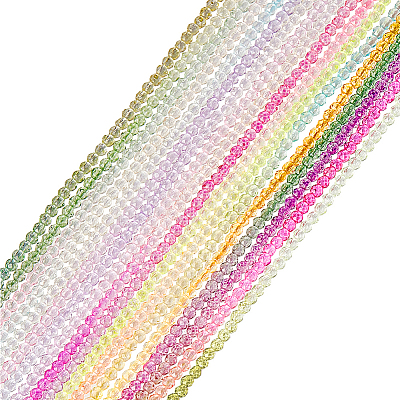 18 Strands 18 Colors Transparent Gradient Color Glass Beads Strands GLAA-PH0002-95-1