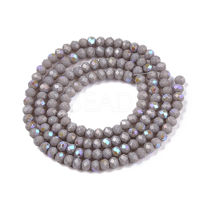 Electroplate Opaque Solid Color Glass Beads Strands EGLA-A044-P1mm-L10-1