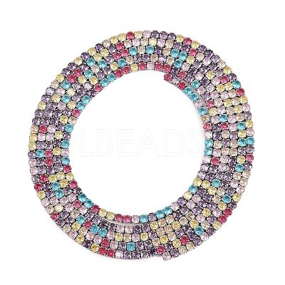 925 Sterling Silver Colorful Cubic Zirconia Chains STER-C016-02A-P01-1
