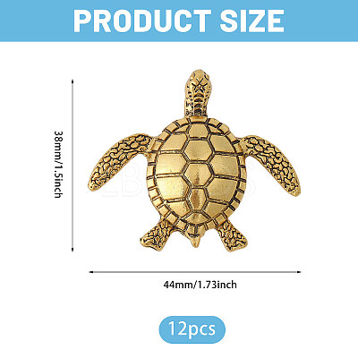 12Pcs Turtle Alloy Lapel Pinks for Backpack Clothes JEWB-CA0001-88AG-1