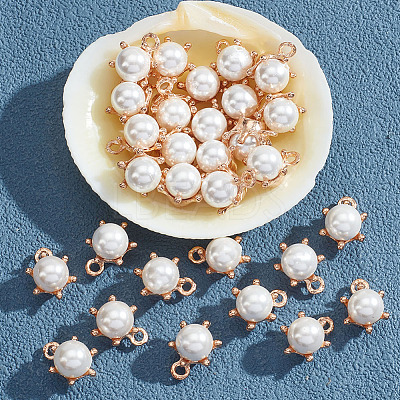 Shell Pearl Round Charms PALLOY-AB00020-1