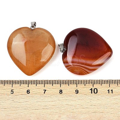 Natural Red Agate Pendants G-S364-006G-1