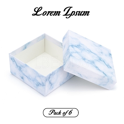 Marble Texture Pattern Paper Cardboard Jewelry Boxes CON-BC0001-18C-1