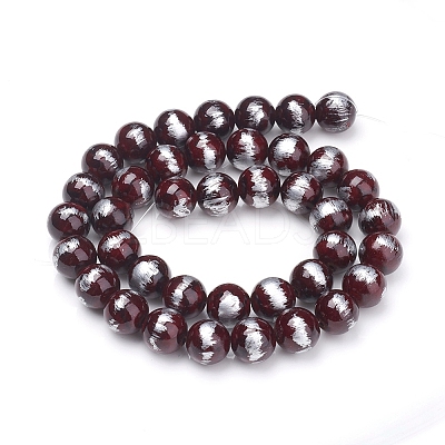 Natural Mashan Jade Beads Strands G-G833-12mm-17-1