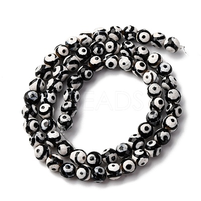 Tibetan Style 3-Eye dZi Beads TDZI-G341-6mm-08-1