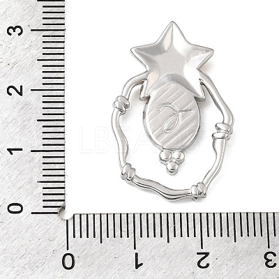 Star 304 Stainless Steel Pendant Cabochon Setting STAS-P454-09A-1