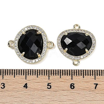 Natural Obsidian Faceted Oval Links G-B126-01G-01-1