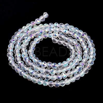 Electroplate Glass Beads Strands GLAA-H021-01B-AB01-1
