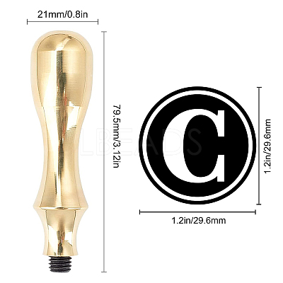 1Pc Golden Tone Brass Stamp Head DIY-CP0008-98I-1