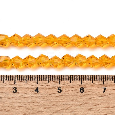 Orange Glass Bicone Beads Strands X-GLAA-S026-6mm-12-1