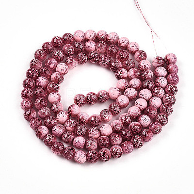Transparent Baking Paint Glass Beads Strands X-DGLA-N009-8mm-03-1