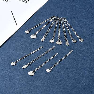 12Pcs 4 Styles 304 Stainless Steel Chain Extender FIND-FS0002-96B-1