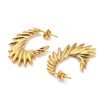 304 Stainless Steel Wing Stud Earrings EJEW-G368-01G-1