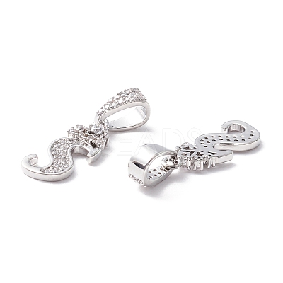 Eco-Friendly Brass Micro Pave Cubic Zirconia Pendants KK-K265-01P-S-1