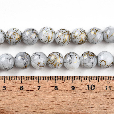 Baking Paint Glass Beads Strands DGLA-N003-10mm-B01-1
