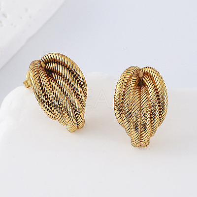 Geometric 304 Stainless Steel Stud Earrings for Women LS-PP5518-1