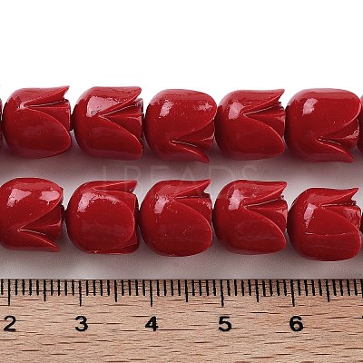 Synthetic Coral Flower Rose Beads Strands CORA-U001-01B-03-1