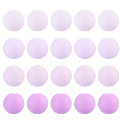 40Pcs 4 Colors Round Silicone Focal Beads SIL-TAD0001-02A-1