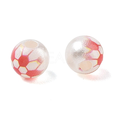 Sports Printed ABS Plastic Beads PL-CBA1C22-02-1
