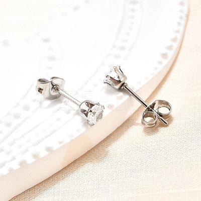 Cubic Zirconia Ear Studs STAS-E051-3B-1