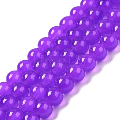 Baking Paint Imitation Jade Glass Round Bead Strands DGLA-Q021-8mm-27-1
