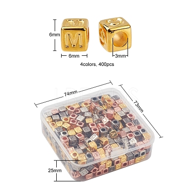 400Pcs 4 Style CCB Plastic Beads CCB-YW0001-06-1