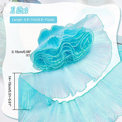 Gradient Color Organza Pleated Lace Ribbon DIY-GA0005-88A-1