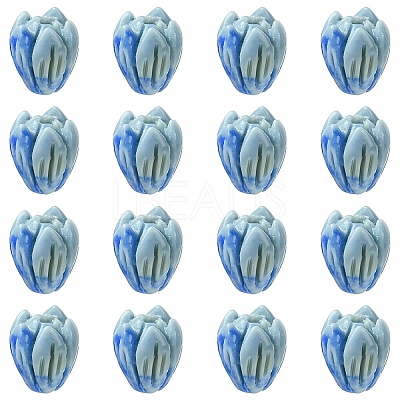 20Pcs Opaque Resin Flower Rose Beads RESI-YW0004-99C-1