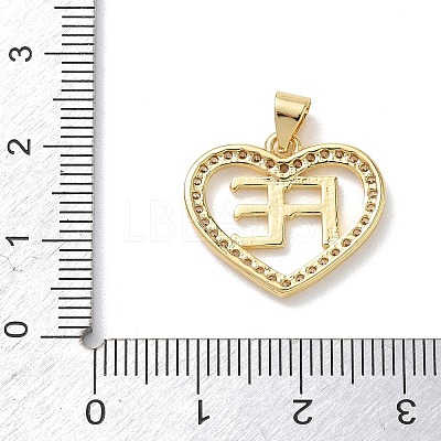 Brass Micro Pave Clear Cubic Zirconia Pendants KK-L268-019G-03-1