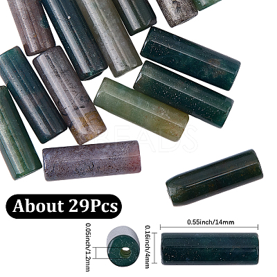 1 Strand Column Natural Indian Agate Beads Strands G-SC0003-80-1