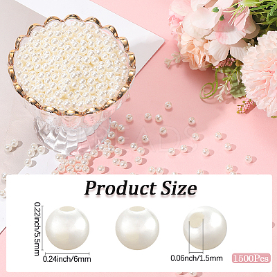 Imitation Pearl Acrylic Beads PEAR-LT0001-02E-1
