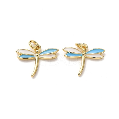 Brass Enamel Pendants FIND-I055-01G-01-1