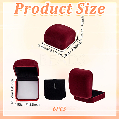 Plastic Cover with Velvet Brooch Packing Boxes VBOX-WH0012-06C-1