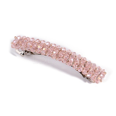 Glass Beaded Hair Barrettes PW-WG60883-01-1