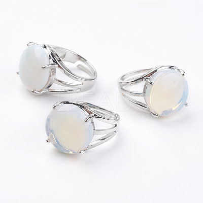 Adjustable Opalite Finger Rings RJEW-F075-01P-1