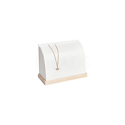 PU Imitation Leather Necklace Stands NDIS-WH0006-19A-1