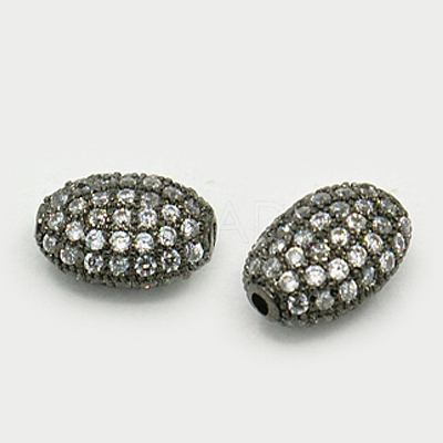 Brass Micro Pave Cubic Zirconia Beads ZIRC-F001-54-1