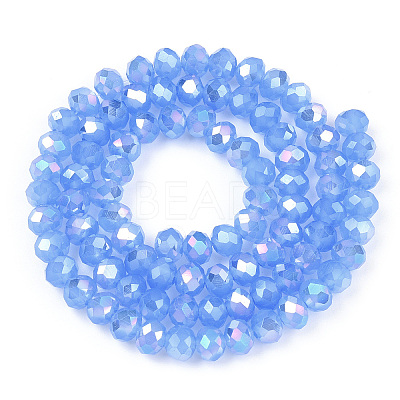 Electroplate Glass Beads Strands EGLA-A034-J6mm-B08-1