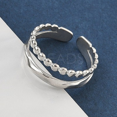 304 Stainless Steel Open Cuff Rings for Women RJEW-A079-04A-P-1