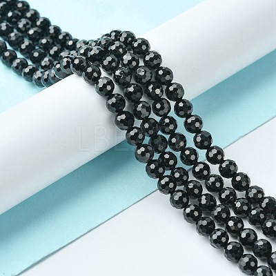Natural Black Tourmaline Beads Strands G-F748-Y01-04-1